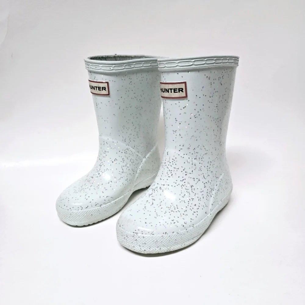 Hunter Glentle Blue Glitter Rain Boots UK6 US 7